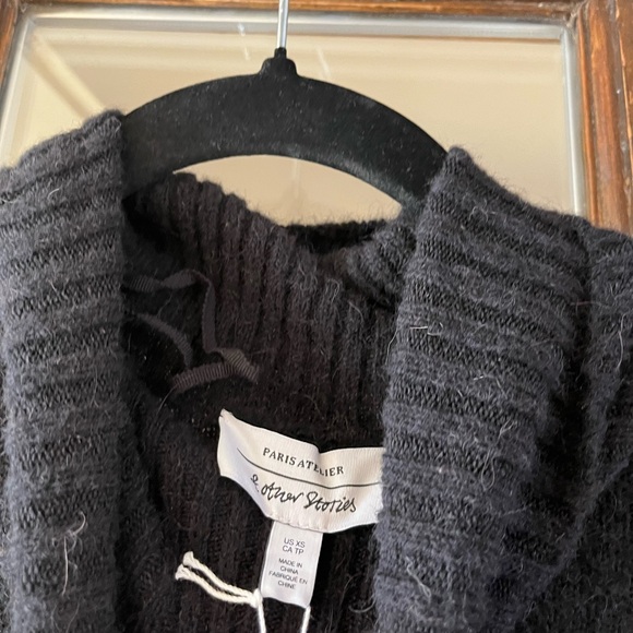 & Other Stories Black Wool Knit Sweater Midi Dress - Picture 2 of 8